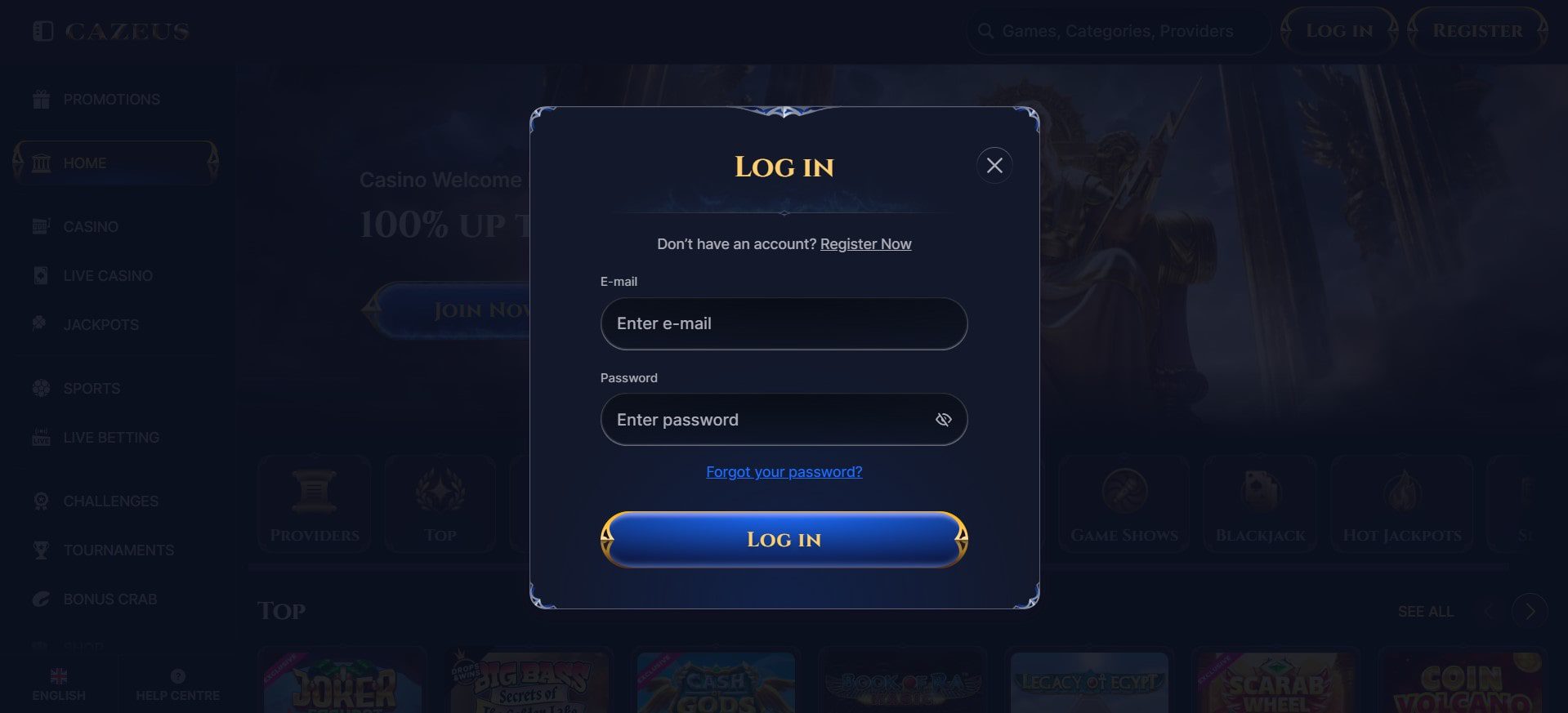 Cazeus Casino Login